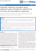 Cover page: Systematic detection of putative tumor suppressor genes through the combined use of exome and transcriptome sequencing