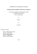 Cover page: Transport and Electrodynamics of Electronic Condensates