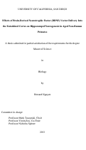 Cover page: Effects of Brain-Derived Neurotrophic Factor (BDNF) Vector Delivery Into the Entorhinal Cortex on Hippocampal Neurogenesis in Aged Non-Human Primates /