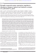 Cover page: Drought responsive gene expression regulatory divergence between upland and lowland ecotypes of a perennial C4 grass