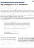 Cover page: Carotid plaque imaging and the risk of atherosclerotic cardiovascular disease