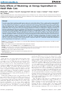 Cover page: Early Effects of Neutering on Energy Expenditure in Adult Male Cats