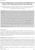 Cover page: The use of neoadjuvant larotrectinib in the management of children with locally advanced TRK fusion sarcomas