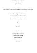 Cover page: Culture and the Social Clock: Cultural Differences in the Optimal Timing of Life