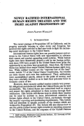 Cover page: Newly Ratified International Human Rights Treaties and the Fight against Proposition 187