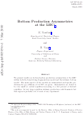 Cover page: Bottom production asymmetries at the LHC