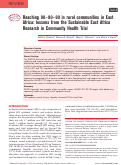 Cover page: Reaching 90–90–90 in rural communities in East Africa: lessons from the Sustainable East Africa Research in Community Health Trial