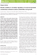 Cover page: Genetic variation in circadian regulation of nocturnal stomatal conductance enhances carbon assimilation and growth