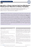 Cover page: Elevation of Donor-derived Cell-free DNA Before Biopsy-proven Rejection in Kidney Transplant.