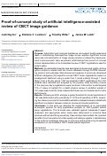 Cover page: Proof-of-concept study of artificial intelligence-assisted review of CBCT image guidance.