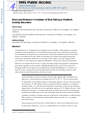 Cover page: Brain and Behavior Correlates of Risk Taking in Pediatric Anxiety Disorders