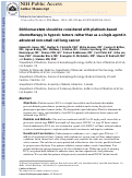 Cover page: Dichloroacetate should be considered with platinum-based chemotherapy in hypoxic tumors rather than as a single agent in advanced non-small cell lung cancer.