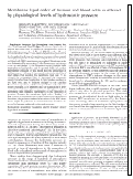 Cover page: Membrane lipid order of human red blood cells is altered by physiological levels of hydrostatic pressure