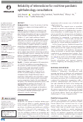 Cover page: Reliability of telemedicine for real-time paediatric ophthalmology consultations