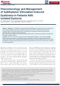 Cover page: Phenomenology and Management of Subthalamic Stimulation‐Induced Dyskinesia in Patients With Isolated Dystonia