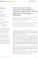 Cover page: Plasma enzymatic activity, proteomics and peptidomics in COVID-19-induced sepsis: A novel approach for the analysis of hemostasis