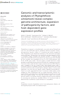 Cover page: Genomic and transcriptomic analyses of Phytophthora cinnamomi reveal complex genome architecture, expansion of pathogenicity factors, and host-dependent gene expression profiles