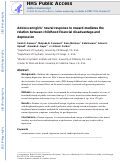 Cover page: Adolescent girls’ neural response to reward mediates the relation between childhood financial disadvantage and depression