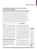 Cover page: Considerations in the optimal preparation of patients for dialysis