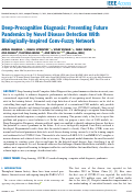 Cover page: Deep-Precognitive Diagnosis: Preventing Future Pandemics by Novel Disease Detection With Biologically-Inspired Conv-Fuzzy Network.