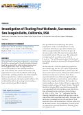 Cover page: Investigation of Floating Peat Wetlands, Sacramento–San Joaquin Delta, California