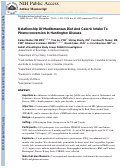 Cover page: Relationship of Mediterranean Diet and Caloric Intake to Phenoconversion in Huntington Disease