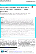 Cover page: Cross-genetic determination of maternal and neonatal immune mediators during pregnancy