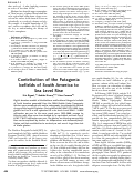 Cover page: Contribution of the Patagonia Icefields of South America to Sea Level Rise