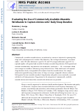 Cover page: Evaluating the Use of Commercially Available Wearable Wristbands to Capture Adolescents’ Daily Sleep Duration