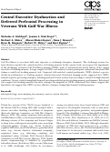 Cover page: Central Executive Dysfunction and Deferred Prefrontal Processing in Veterans With Gulf War Illness