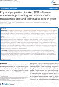 Cover page: Physical properties of naked DNA influence nucleosome positioning and correlate with transcription start and termination sites in yeast