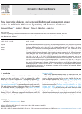 Cover page: Food insecurity, diabetes, and perceived diabetes self-management among Latinos in California: Differences by nativity and duration of residence