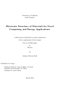 Cover page: Electronic Structure of Materials for Novel Computing and Energy Applications