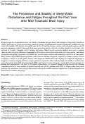 Cover page: The Prevalence and Stability of Sleep-Wake Disturbance and Fatigue throughout the First Year after Mild Traumatic Brain Injury