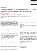 Cover page: Underrepresentation of Local Therapy Trials in Leading Medical Journals: Cause for Outrage or Indifference?