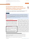 Cover page: Encapsulated Calcified Hematoma Mimicking a Cardiac Tumor, Diagnosed 25&nbsp;Years Post-Traumatic Injury.