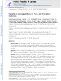 Cover page: Hepatitis C Genotype Influences Post-liver Transplant Outcomes