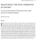 Cover page: Measuring the Non-Observed Economy: A Survey-Based Study of Demand in the Korean Prostitution Market