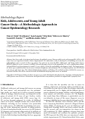 Cover page: Kids, Adolescents, and Young Adults Cancer Study—A Methodologic Approach in Cancer Epidemiology Research