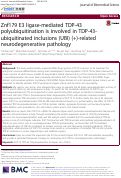 Cover page: Znf179 E3 ligase-mediated TDP-43 polyubiquitination is involved in TDP-43- ubiquitinated inclusions (UBI) (+)-related neurodegenerative pathology