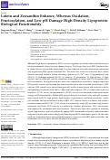 Cover page: Lutein and Zeaxanthin Enhance, Whereas Oxidation, Fructosylation, and Low pH Damage High-Density Lipoprotein Biological Functionality