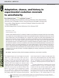 Cover page: Adaptation, chance, and history in experimental evolution reversals to unicellularity