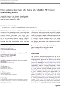 Cover page: Flow optimization study of a batch microfluidics PET tracer synthesizing device