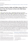 Cover page: Positive Controls in Adults and Children Support That Very Few, If Any, New Neurons Are Born in the Adult Human Hippocampus.