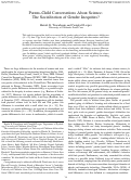 Cover page: Parent-Child Conversations About Science: The Socialization of Gender Inequities?