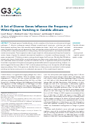 Cover page: A Set of Diverse Genes Influence the Frequency of White-Opaque Switching in Candida albicans.