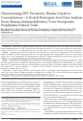 Cover page: Characterizing HIV-Preventive, Plasma Tenofovir Concentrations-A Pooled Participant-level Data Analysis From Human Immunodeficiency Virus Preexposure Prophylaxis Clinical Trials.