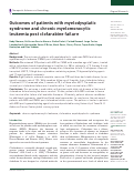 Cover page: Outcomes of patients with myelodysplatic syndrome and chronic myelomonocytic leukemia post clofarabine failure