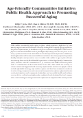 Cover page: Age-Friendly Communities Initiative: Public Health Approach to Promoting Successful Aging