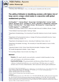 Cover page: The Ability of Bilirubin in Identifying Smokers with Higher Risk of Lung Cancer: A Large Cohort Study in Conjunction with Global Metabolomic Profiling